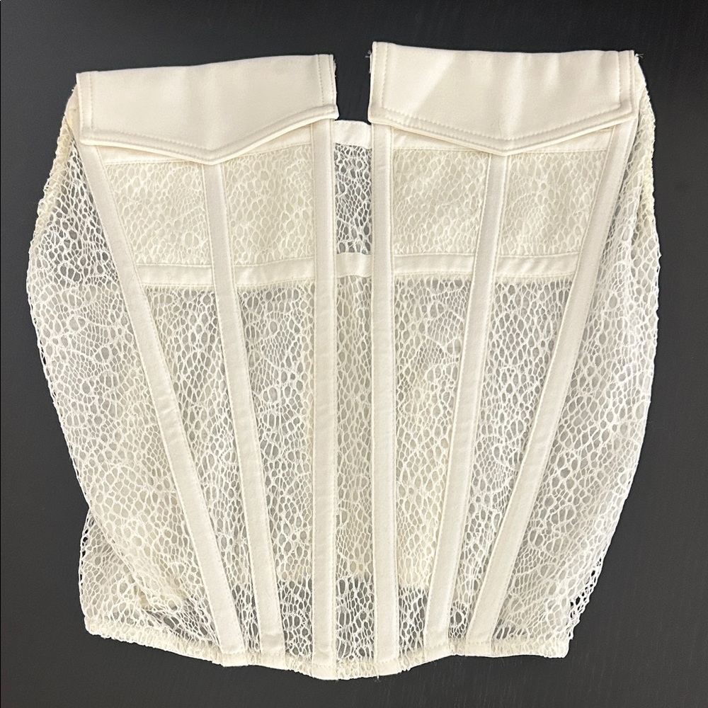 Elegant Cream Lace Corset Top